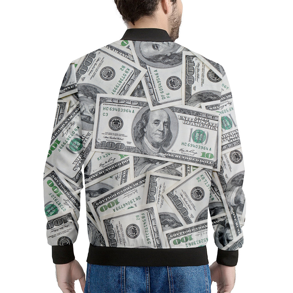 US Dollar Pattern Print Men's Bomber Jacket
