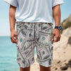 US Dollar Pattern Print Men's Cargo Shorts