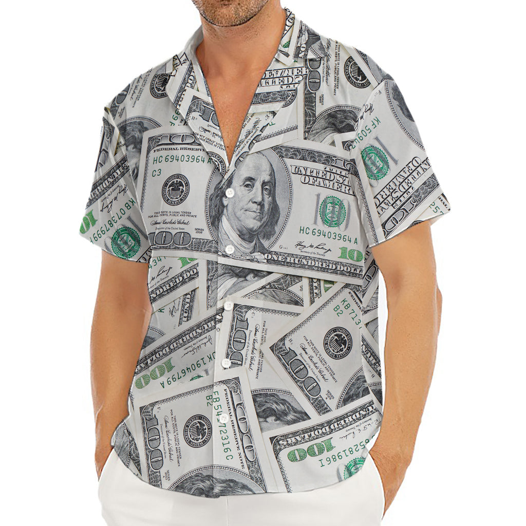 US Dollar Pattern Print Men's Deep V-Neck Shirt