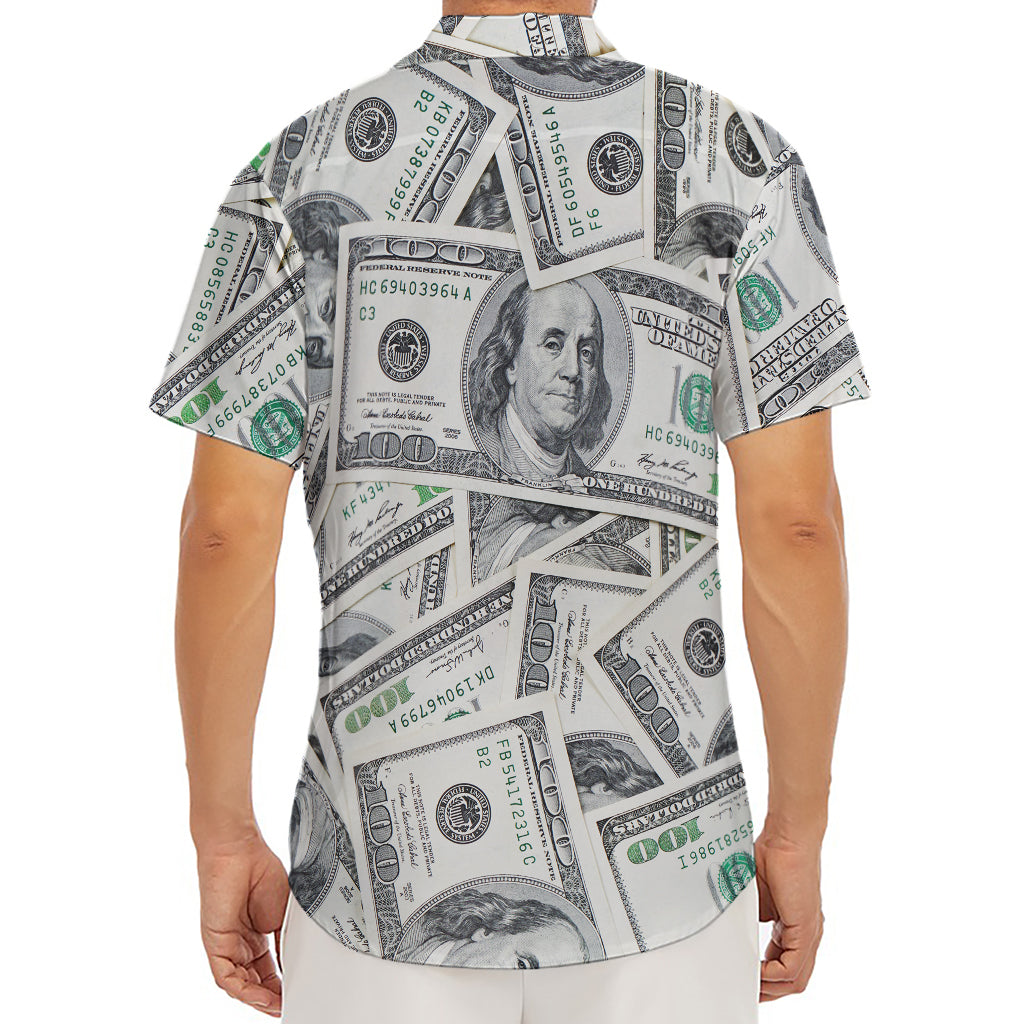 US Dollar Pattern Print Men's Deep V-Neck Shirt