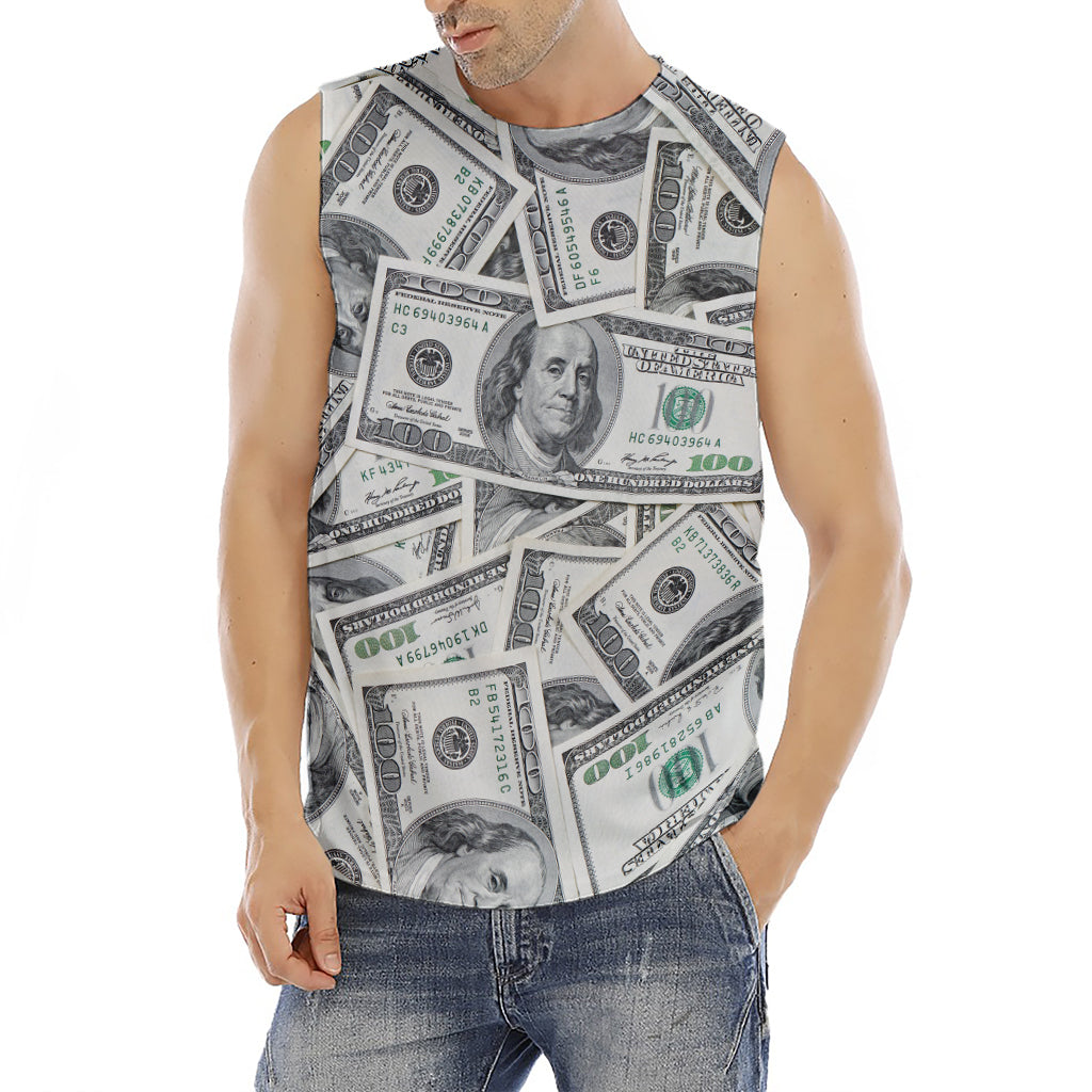 US Dollar Pattern Print Men's Fitness Tank Top