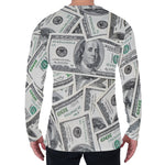 US Dollar Pattern Print Men's Long Sleeve T-Shirt