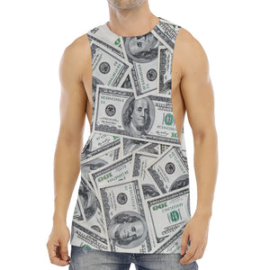 US Dollar Pattern Print Men's Muscle Tank Top