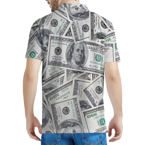 US Dollar Pattern Print Men's Polo Shirt