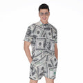 US Dollar Pattern Print Men's Romper