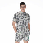 US Dollar Pattern Print Men's Rompers