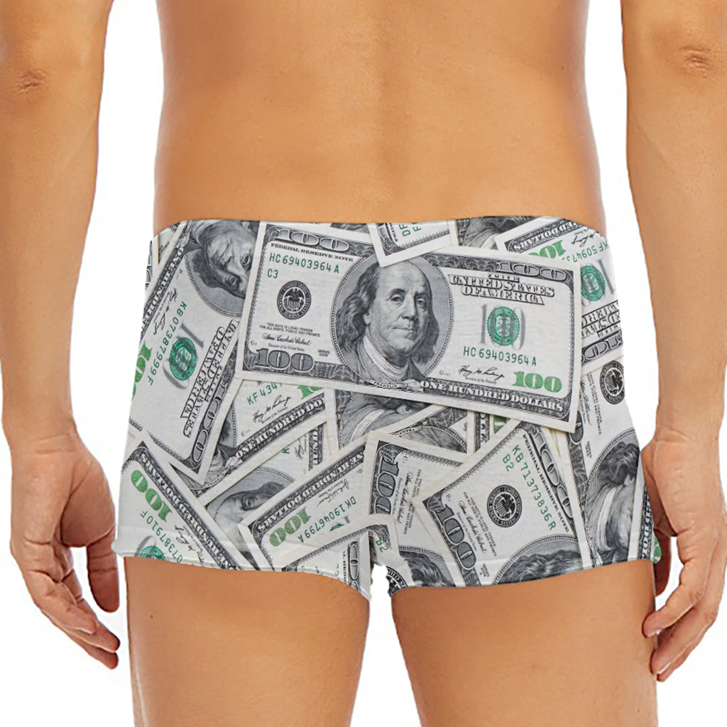 US Dollar Pattern Print Men's Short Boxer Briefs