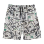 US Dollar Pattern Print Men's Swim Trunks