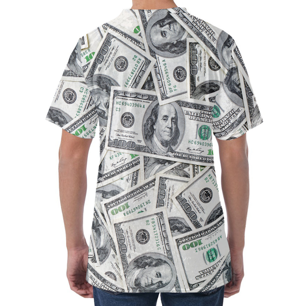 US Dollar Pattern Print Men's Velvet T-Shirt