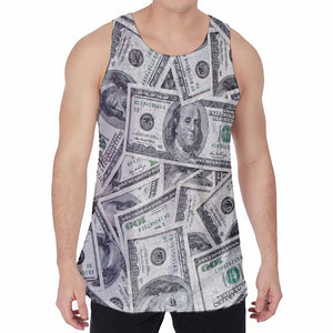 US Dollar Pattern Print Men's Velvet Tank Top