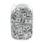 US Dollar Pattern Print Mesh Laundry Hamper
