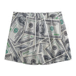 US Dollar Pattern Print Mesh Shorts