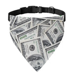 US Dollar Pattern Print Over The Collar Dog Bandana
