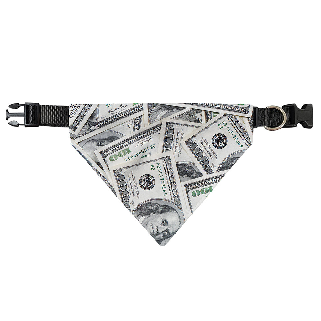 US Dollar Pattern Print Over The Collar Dog Bandana