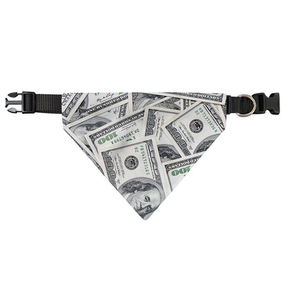 US Dollar Pattern Print Over The Collar Dog Bandana