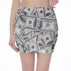 US Dollar Pattern Print Pencil Mini Skirt