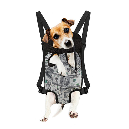 US Dollar Pattern Print Pet Carrier Backpack