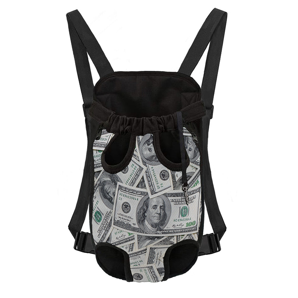 US Dollar Pattern Print Pet Carrier Backpack