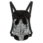 US Dollar Pattern Print Pet Carrier Backpack