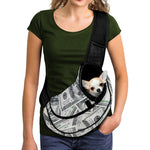 US Dollar Pattern Print Pet Sling Carrier