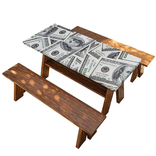 US Dollar Pattern Print Picnic Table Cover