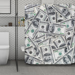 US Dollar Pattern Print Polyester Shower Curtain