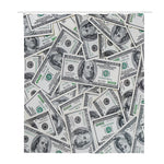 US Dollar Pattern Print Polyester Shower Curtain