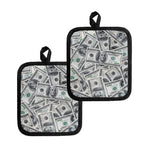 US Dollar Pattern Print Pot Holders
