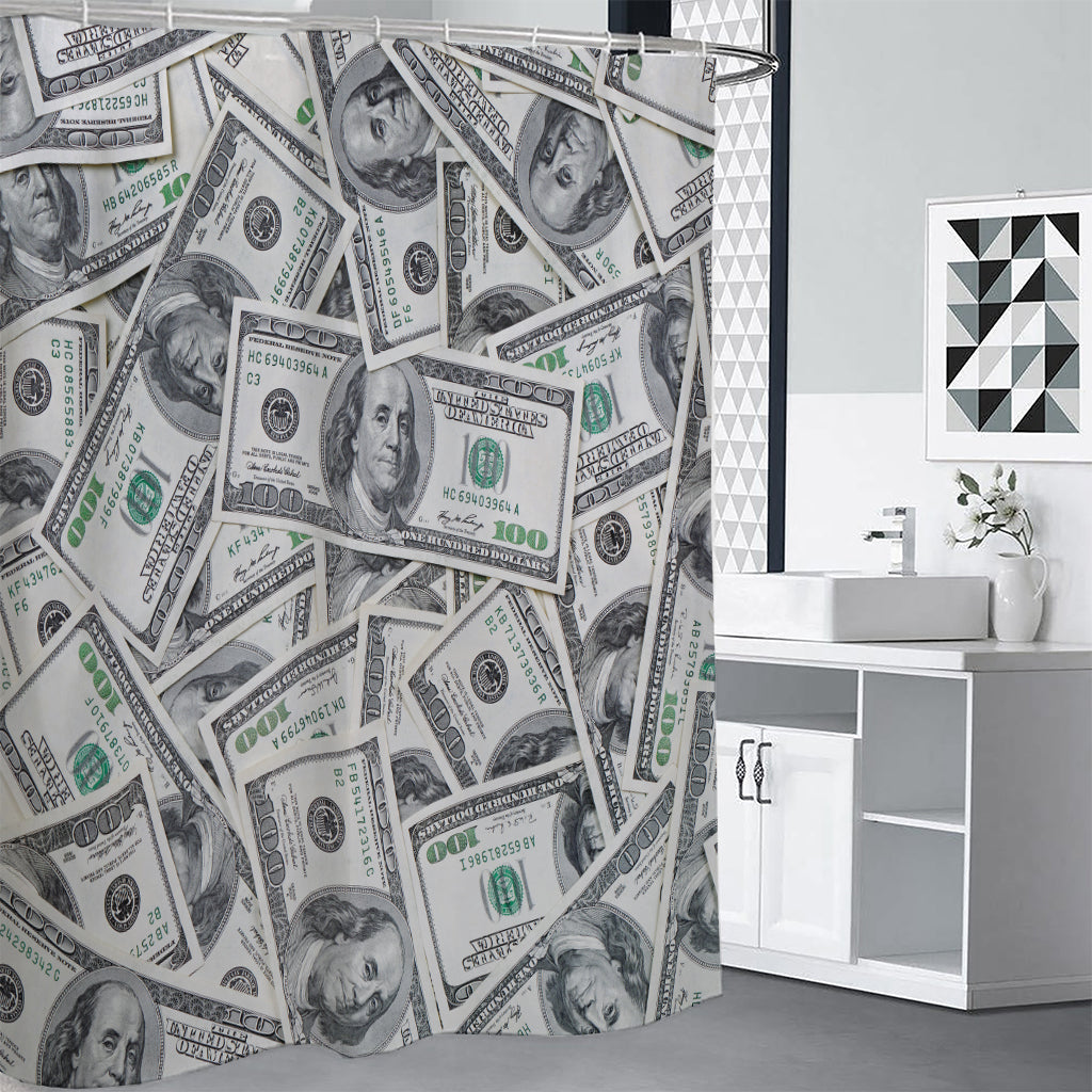 US Dollar Pattern Print Premium Shower Curtain