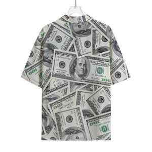 US Dollar Pattern Print Rayon Hawaiian Shirt