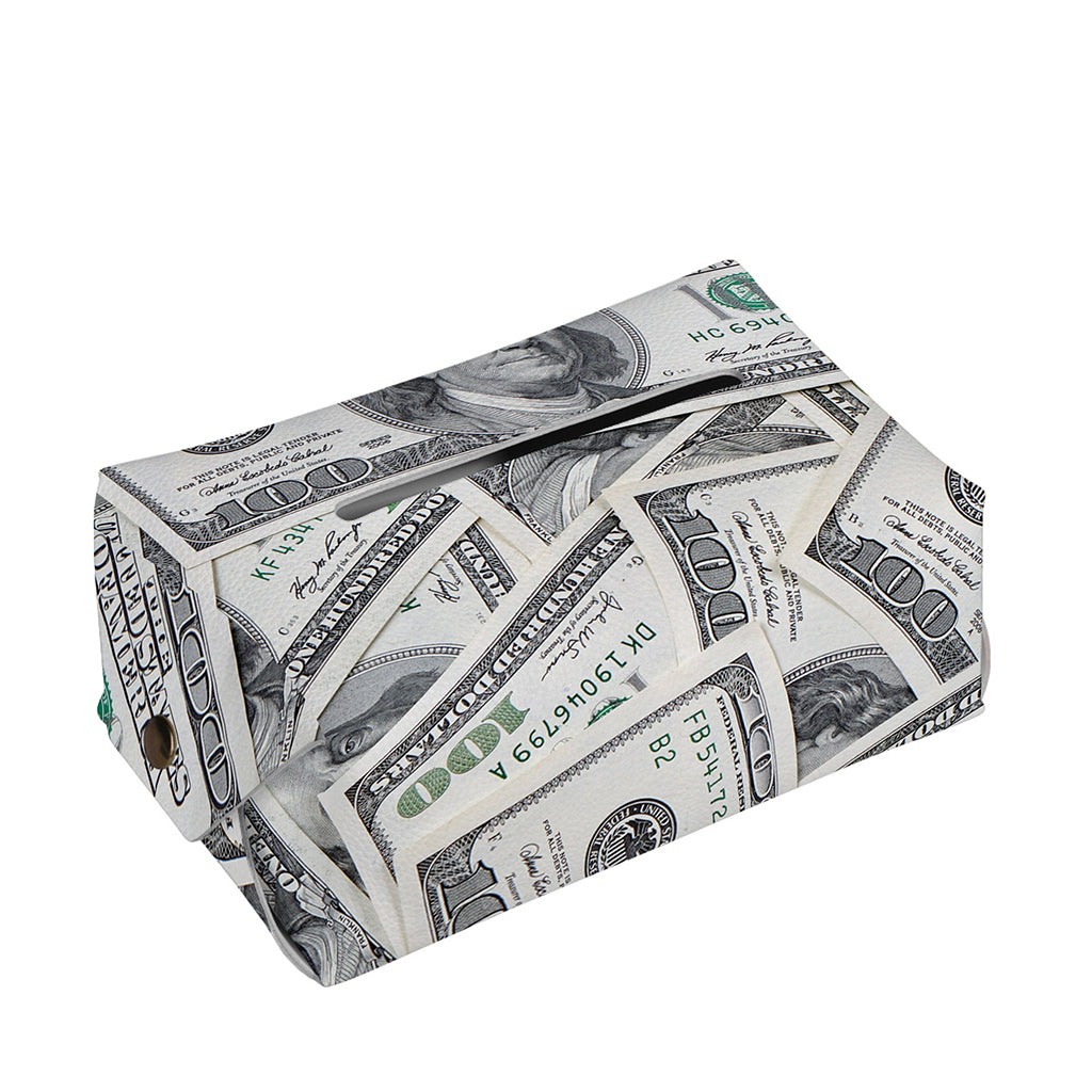 US Dollar Pattern Print Rectangle Tissue Box Cover