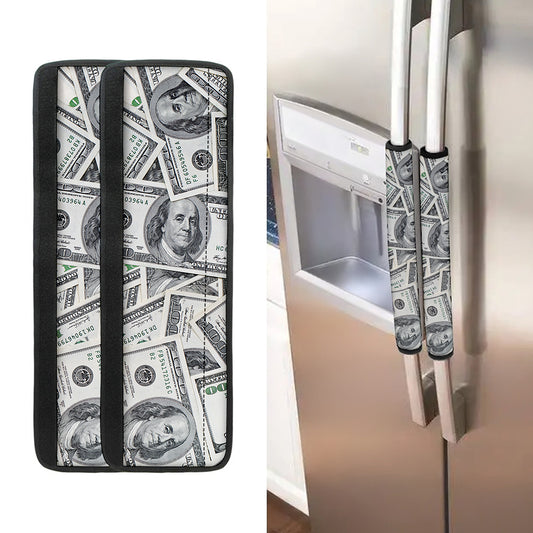 US Dollar Pattern Print Refrigerator Handle Covers