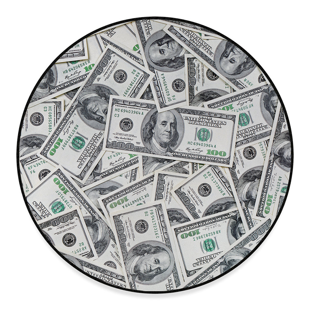 US Dollar Pattern Print Round Floor Mat