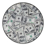US Dollar Pattern Print Round Floor Mat