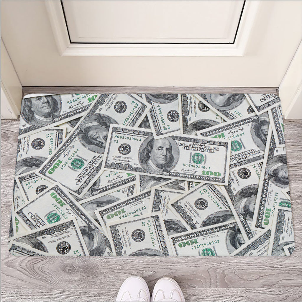 US Dollar Pattern Print Rubber Doormat