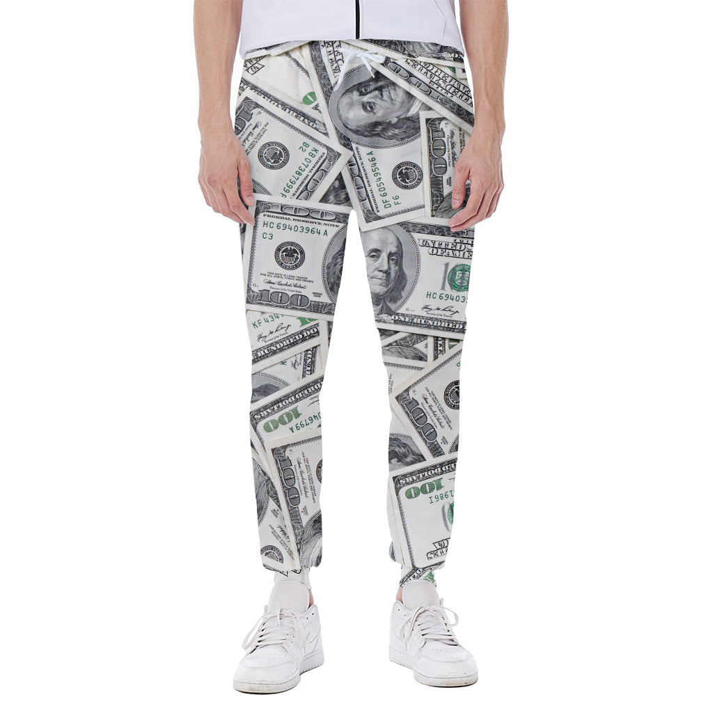 US Dollar Pattern Print Scuba Joggers