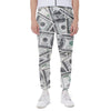 US Dollar Pattern Print Scuba Joggers