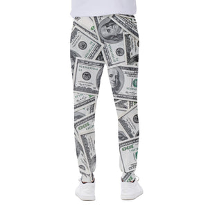 US Dollar Pattern Print Scuba Joggers