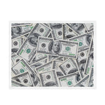 US Dollar Pattern Print Sherpa Blanket