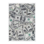 US Dollar Pattern Print Sherpa Blanket