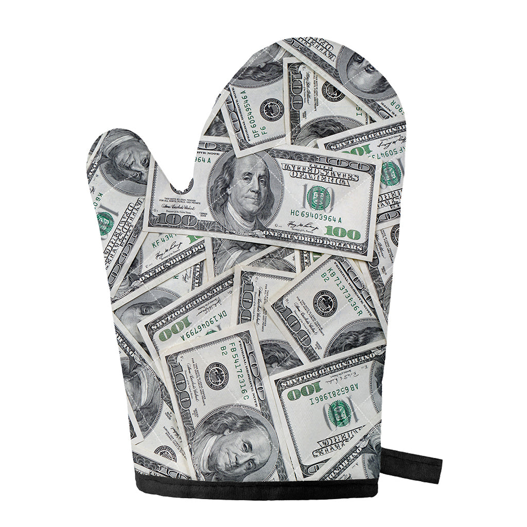 US Dollar Pattern Print Single Oven Mitt