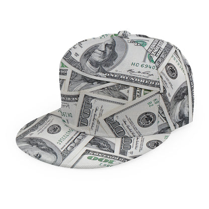 US Dollar Pattern Print Snapback Cap