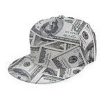 US Dollar Pattern Print Snapback Cap