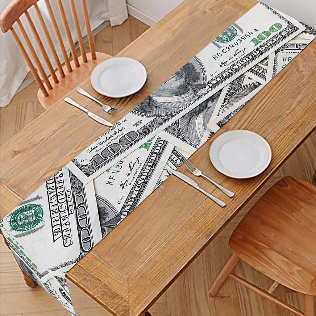 US Dollar Pattern Print Table Runner