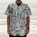US Dollar Pattern Print Textured Short Sleeve Shirt