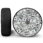 US Dollar Pattern Print Tire Cover With Camera Hole