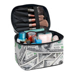 US Dollar Pattern Print Travel Makeup Bag