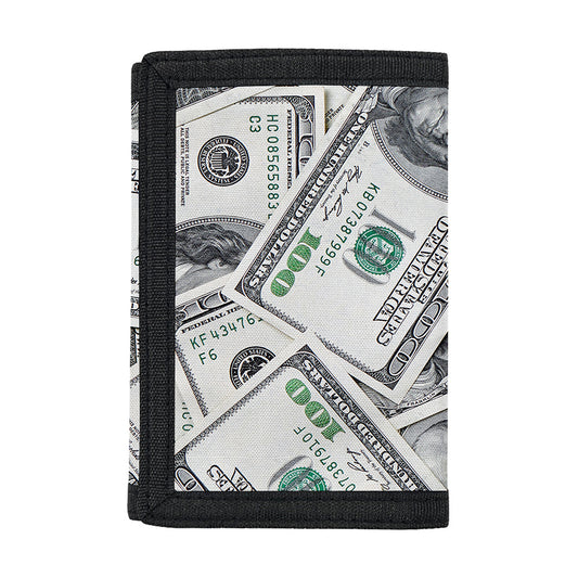 US Dollar Pattern Print Trifold Wallet