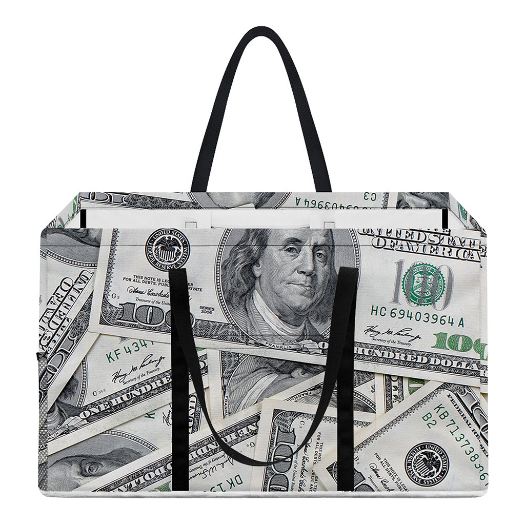 US Dollar Pattern Print Utility Tote Bag