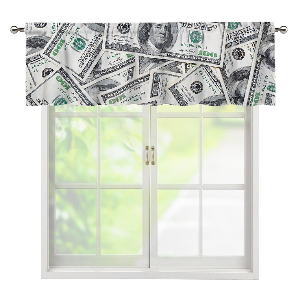 US Dollar Pattern Print Window Valance